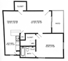 A1 Floor Plan A1 Floor Plan at Chateaux Dupre Apartments, The Barvin Group, Houston, TX, 77063
